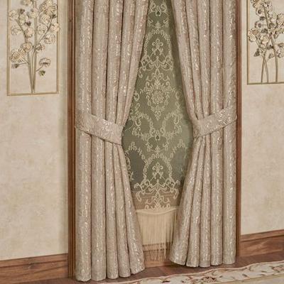 Camelot II Tailored Curtain Pair Almond 84 x 80, 84 x 80, Almond