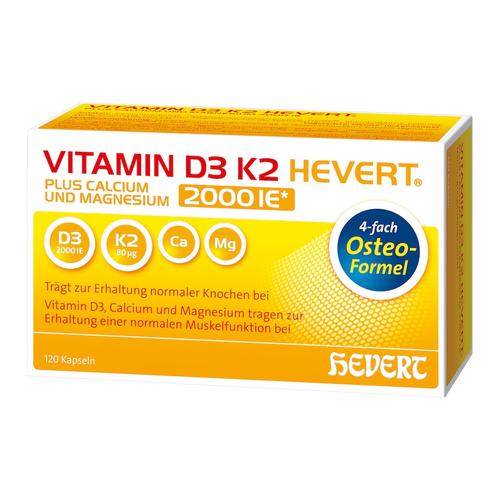 Hevert – VITAMIN D3 K2 Hevert plus Ca Mg 2000 IE/2 Kapseln Vitamine