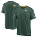 Men's Nike Heather Kelly Green Bay Packers Sideline Coach Chevron Lock Up Logo V-Neck Performance T-Shirt