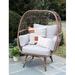 Canopy Home and Garden Patio Chair w/ Cushions Wicker/Rattan in Brown | 60 H x 45 W x 43.3 D in | Wayfair JUN1000SNCAS