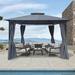 Sunny yard 9.7 Ft. W x 9.7 Ft. D Steel Patio Gazebo Metal/Steel/Soft-top in Gray | 107.5 H x 116.5 W x 116.5 D in | Wayfair THLDSG-003U-GY