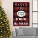 The Holiday Aisle® Santa Stop Premium Gallery Wrapped Canvas - Ready To Hang Metal in Black/Blue/Green | 48 H x 32 W x 1 D in | Wayfair