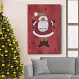 The Holiday Aisle® Holiday Santa IV Premium Gallery Wrapped Canvas - Ready To Hang Canvas, in Black/Blue/Green | 27 H x 18 W x 1 D in | Wayfair