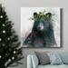 The Holiday Aisle® Let It Snow Bear-Premium Gallery Wrapped Canvas - Ready To Hang Metal in Black/Blue/Green | 32 H x 32 W x 1 D in | Wayfair