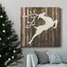 The Holiday Aisle® Reindeer-Premium Gallery Wrapped Canvas - Ready To Hang Canvas, Solid Wood in Black/Blue/Green | 10 H x 10 W in | Wayfair