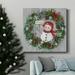 The Holiday Aisle® Mrs. Snowman-Premium Gallery Wrapped Canvas - Ready To Hang Canvas, Solid Wood in Black/Blue/Green | 10 H x 10 W in | Wayfair