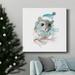 The Holiday Aisle® Christmas Critter Mouse-Premium Gallery Wrapped Canvas - Ready To Hang Canvas, in Black/Blue/Green | 10 H x 10 W in | Wayfair