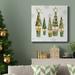 The Holiday Aisle® Golden Christams Trees-Premium Gallery Wrapped Canvas - Ready To Hang Metal in Black/Blue/Green | 32 H x 32 W x 1 D in | Wayfair