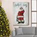 The Holiday Aisle® Holly Jolly Santa Premium Gallery Wrapped Canvas - Ready To Hang Canvas, in Black/Blue/Green | 27 H x 18 W x 1 D in | Wayfair