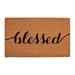 The Holiday Aisle® Charlisse Blessed 29.5" x 17.5" Non-Slip Outdoor Door Mat Coir in Brown | 29.5 H x 1.5 W x 2 D in | Wayfair