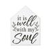 Trinx Billie-Claire Positively Simple It Is Well w/ My Soul Tabletop Sign Wood in Blue/Brown/White | 6.1 H x 7.7 W x 1 D in | Wayfair
