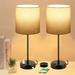 Latitude Run® Table Lamps For Bedroom Set Of 2 w/ USB Port, Bedside Table Lamps For Living Room Dorm Office | 15.4 H x 5.3 W x 7.91 D in | Wayfair