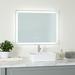 Willa Arlo™ Interiors Hallenbeck Dorantes Lighted Glass Framed Wall Mounted Bathroom/Vanity Mirror Metal | 27.5 H x 35.5 W x 1.4 D in | Wayfair