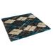 Blue/Brown 72 x 72 x 1.5 in Area Rug - Foundry Select Hand Tufted Shag Geometric Multicolor Area Rug | 72 H x 72 W x 1.5 D in | Wayfair