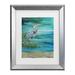 Rosecliff Heights Jean Plout 'Great Blue Heron' Matted Framed Art Canvas in Blue/Green | 17.5 H x 14.5 W x 0.75 D in | Wayfair