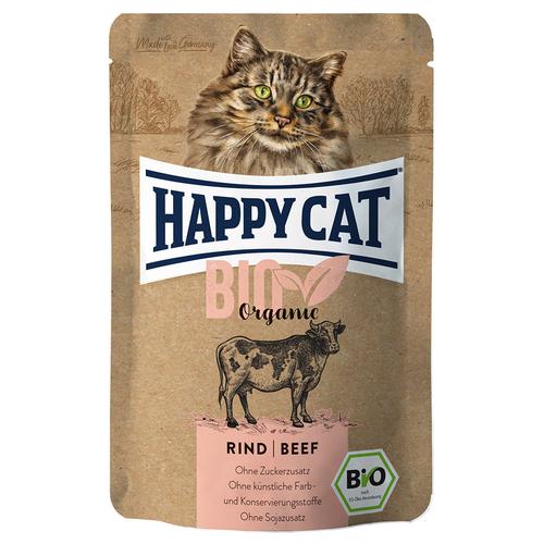 6x85g Happy Cat Bio Pouch Bio-Rind Katzenfutter nass