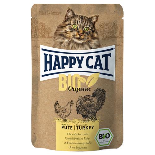6x85g Happy Cat Bio Pouch Bio-Huhn & Bio-Pute Katzenfutter nass