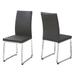 Dining Chair, Set Of 2, Side, Upholste Kitchen, Dining Room, Pu Leather Look, Metal, Chrome, Contemporary, Modern