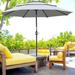 Outsunny 9FT 3 Tiers Patio Umbrella Outdoor Market Umbrella with Crank, Push Button Tilt for Deck, Backyard and Lawn