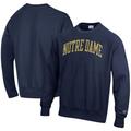 Men's Champion Navy Notre Dame Fighting Irish Big & Tall Reverse Weave Fleece Crewneck Pullover Sweatshirt