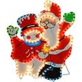 WeRChristmas Santa and Snowman Rope Lights Silhouette Christmas Decoration, 71 cm - Large, Multi-Colour