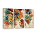 ArtWall Spice & Turquoise Florals - 3 Piece Painting on Canvas Canvas, Faux Fur in White/Brown | 36 H x 54 W x 2 D in | Wayfair 2vas061c3654w