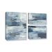 Orren Ellis Clear Water Indigo & Gray - 3 Piece Painting Set on Canvas Canvas, Faux Fur in Blue/Gray | 24 H x 36 W x 2 D in | Wayfair