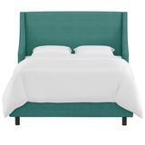 Mercury Row® Bernadine Upholstered Low Profile Standard Bed Polyester/Metal in Green/Black/Brown | 56 H x 61 W x 80 D in | Wayfair