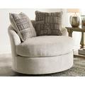 Swivel Chair - Greyleigh™ North Andover 45" Wide Swivel Chair & a Half Polyester/Fabric in Gray | 37 H x 45 W x 44 D in | Wayfair