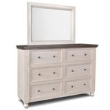 Rustic French 6 Drawer Double Dresser and Mirror Set - Sunset trading HH-4750-20-310