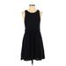 Forever 21 Casual Dress - A-Line: Black Solid Dresses - Women's Size Small