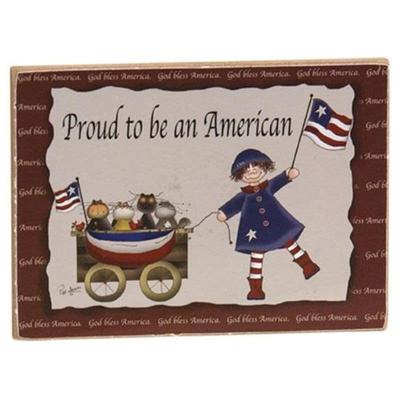 Proud to be An American Magnet - 2.5" high by 3.5" wide by .25" deep