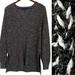 Athleta Sweaters | Athleta Switchback Sweater Wool Blend Oversized Heathered Black Pullover Sz Xs | Color: Black/White | Size: Xs