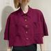 Anthropologie Tops | Flat White By Anthropologie Plum/Prune Button Down Cropped Knit Top Size L | Color: Purple/Red | Size: L
