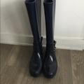 Coach Shoes | Coach Rubber Blue Long Rain Boots Size 9 B $80 | Color: Blue | Size: 9