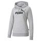 PUMA Women's Logo Hoodie Fl Sweat, Light Gray Heather, XS UK