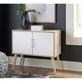 Signature Design by Ashley Orinfield 2 - Door Accent Cabinet Wood in Brown | 28 H x 31.5 W x 13.75 D in | Wayfair A4000396