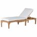 Summer Classics Club Teak 82.38" Long Reclining Single Chaise w/ Cushions Wood/Solid Wood in Brown/White | 40.625 H x 26.375 W x 82.375 D in | Outdoor Furniture | Wayfair