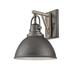 Longshore Tides North Shore 12.25" High 1-Light Outdoor Sconce - Iron Metal/Steel in Brown/Gray | 12.25 H x 10 W x 10.5 D in | Wayfair