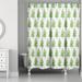 The Holiday Aisle® Watercolor Christmas Tree Single Shower Curtain Polyester in Blue/Gray/Green | 74 H x 71 W in | Wayfair