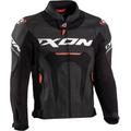 Ixon Jackal JKT Giacca in pelle per moto, nero-bianco-rosso, dimensione 2XL