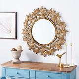 SAFAVIEH Nivaria 32-inch Round Antique Brass Mirror - 31.5" W x 1.8" D x 31.5" H