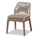 Jennifer Transitional Woven Rope Mahogany Dining Side Chair-Grey