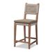 Heyna Transitional Grey Woven Rope Mahogany Counter Stool