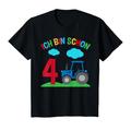 Kinder Traktor 4 Jahre Geburtstag Kinder Bauernhof Fahrzeuge T-Shirt