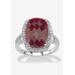 Women's Sterling Silver Genuine Red Ruby Split Shank Filigree Ring by PalmBeach Jewelry in Ruby (Size 8)