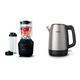 Philips Domestic Appliances HR2041/41 Standmixer (450 Watt, ProBlend-Technologie, 1,9 Liter Kunststoffbehälter, inkl. Trinkflasche) schwarz & HD9350/90 Wasserkocher, Edelstahl, 1.7 liters, schwarz