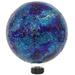 Sunnydaze Deep Ocean Swirl Glass Gazing Globe - Blue Crackled Glass - 10-Inch