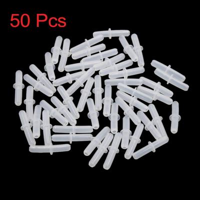 50pcs Palstic Straight Airline Tubing Connector for Aquarium Tank - Clear - 2.7 x 0.8cm / 1.1" x 0.3" (L*W)