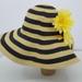 J. Crew Accessories | J. Crew Striped Floppy Summer Straw Beach Hat | Color: Black/Tan | Size: Os